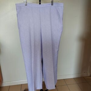 NWT Alfred Dunner Lavender Purple Elastic Back Straight Leg Pull On Pants Sz 18